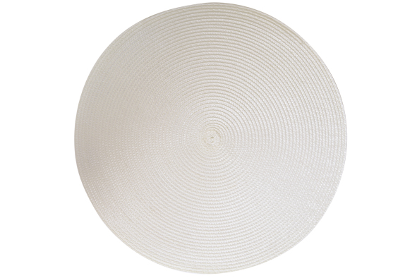 Tischsets gewebt rund PVC 36cm Weiss